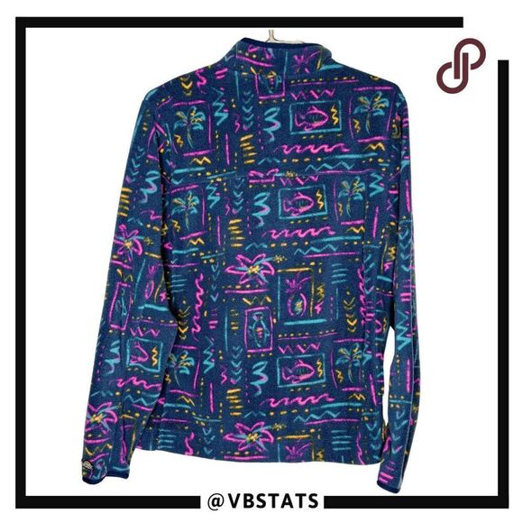 Chubbies Men's‎ Fleece Quarter Zip The Chilly Vibe Pullover Navy Abstract Large - Picture 2 of 7